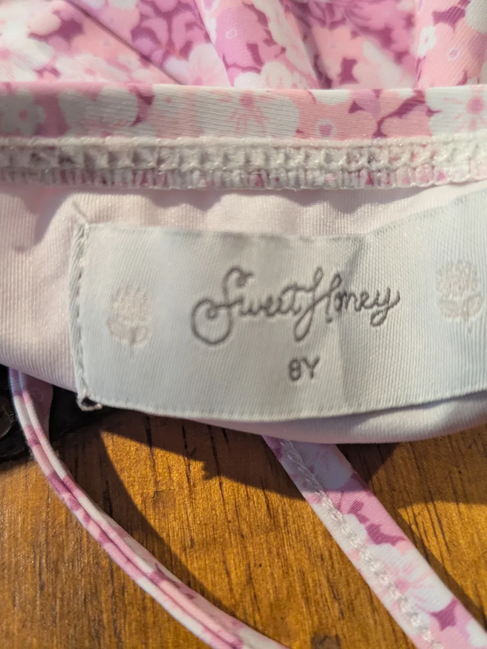 SweetHoney Pink Floral Girls' Swim Bikini Top